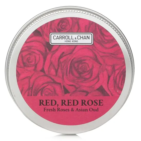 Carroll & Chan 100% Beeswax Mini Tin Candle Red, Red Rose Fresh Roses & Asian Oud