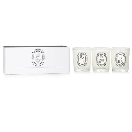 Diptyque Set Of Three Scented Candles Baies Roses Figuier Set