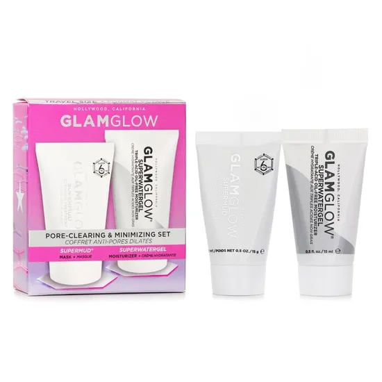 GLAMGLOW Pore-Clearing & Minimising Set: Supermud Clearing Treatment 15g + Superwatergel Moisturiser 15ml