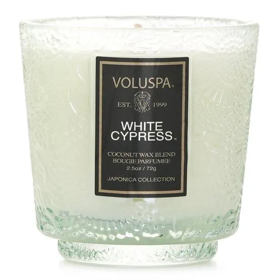 VOLUSPA Petite Pedestal Candle White Cypress