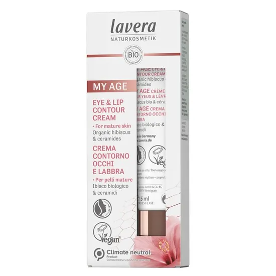 Lavera My Age Eye & Lip Contour Cream With Organic Hibiscus & Ceramides For Mature Skin