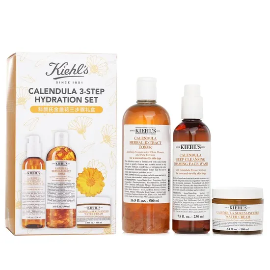 Kiehl's Calendula 3 Step Hydration Set: Face Wash 230ml + Toner 500ml + Water Cream 100ml