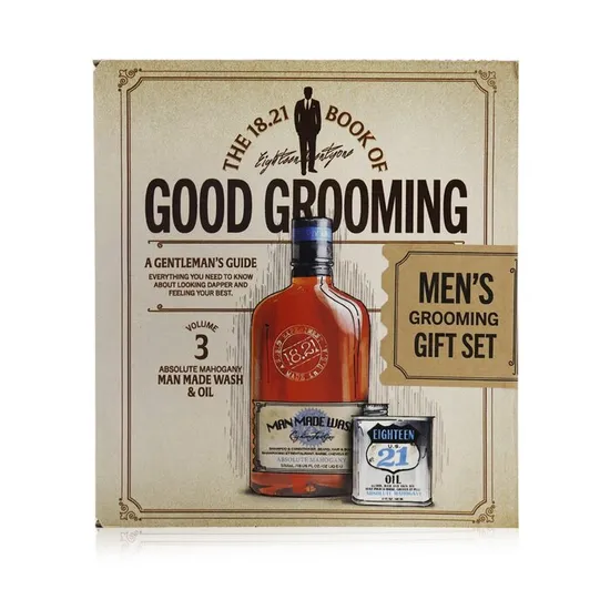 18.21 Man Made Book Of Good Grooming Gift Set Volume 3: Absolute Mahogany