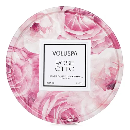 VOLUSPA 2 Wick Tin Candle Rose Otto