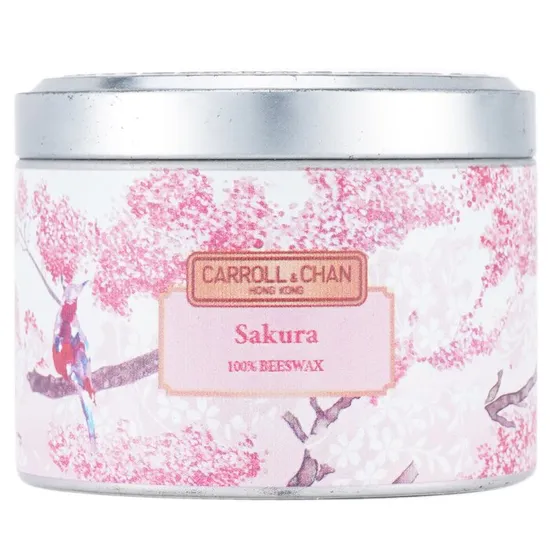 Carroll & Chan 100% Beeswax Tin Candle Sakura
