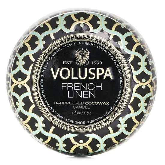 VOLUSPA Mini Tin Candle French Linen