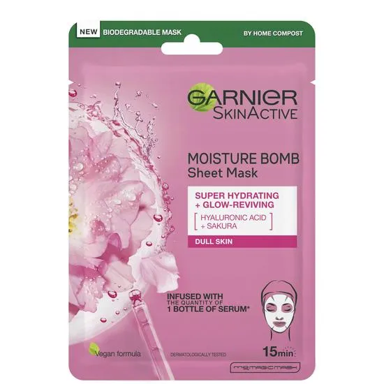 Garnier Moisture Bomb Sakura Hydrating Face Sheet Mask For Dull Skin