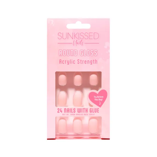 Sunkissed Nail Studio French Ombre Acrylic Strength Round Nails