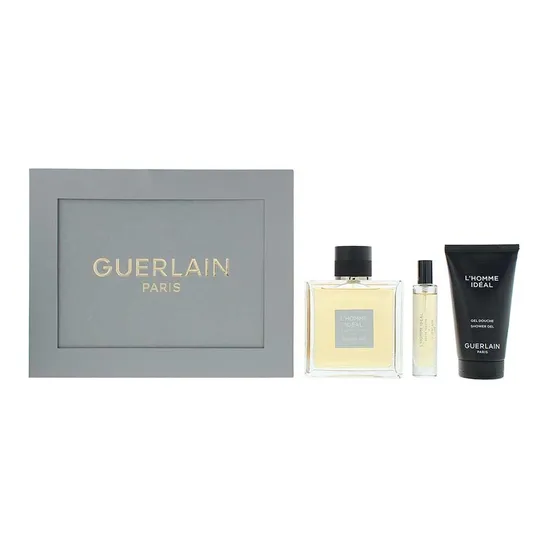 GUERLAIN L'homme Ideal Eau De Toilette 100ml, 10ml + Shower Gel Gift Set For Him