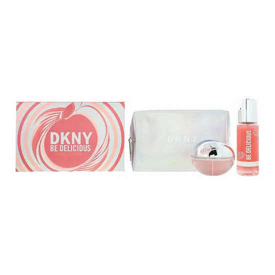 DKNY Be Delicious Fresh Blossom Eau De Parfum 100ml, Body Mist 125ml Gift Set