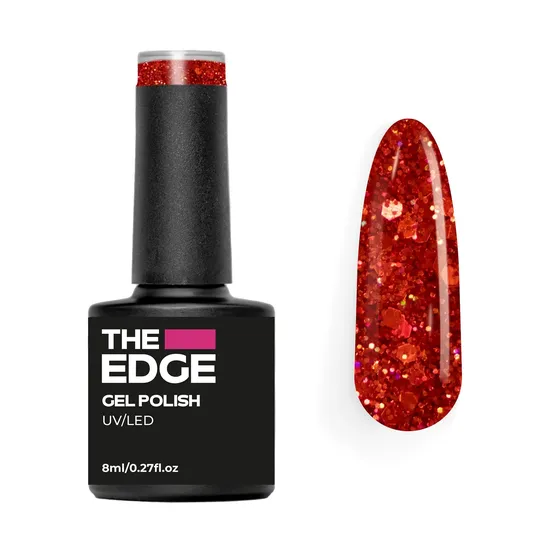 The Edge Nails Gel Polish The Red Glitter