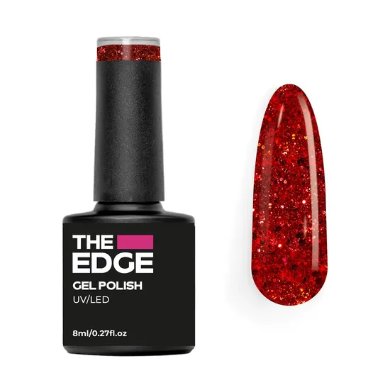 The Edge Nails Gel Polish The Ruby Glitter
