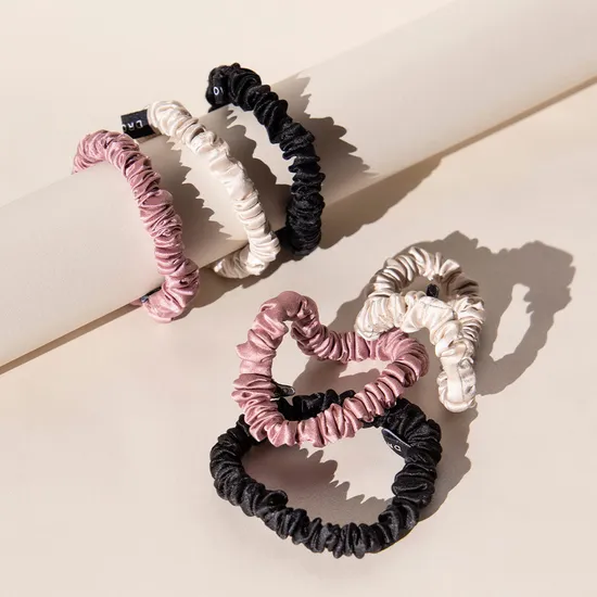 Drowsy Skinny Scrunchie Set Rose, Dusty, Black