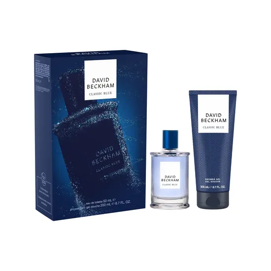 David Beckham Classic Blue Gift Set 50ml Eau De Toilette + 200ml Shower Gel