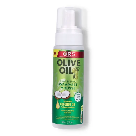 ORS Olive Oil Hold & Shine Wrap Set Mousse Infused With Coconut Oil
