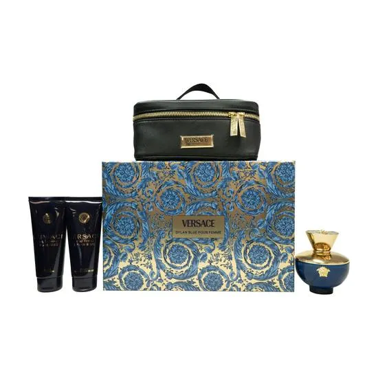 Versace Dylan Blue Femme Gift Set 100ml Eau De Parfum + Body Lotion 100ml + Shower Gel 100ml