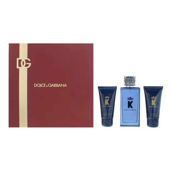 Dolce & Gabbana K Eau De Parfum 100ml, Aftershave Balm 75ml + Shower Gel 75ml Gift Set