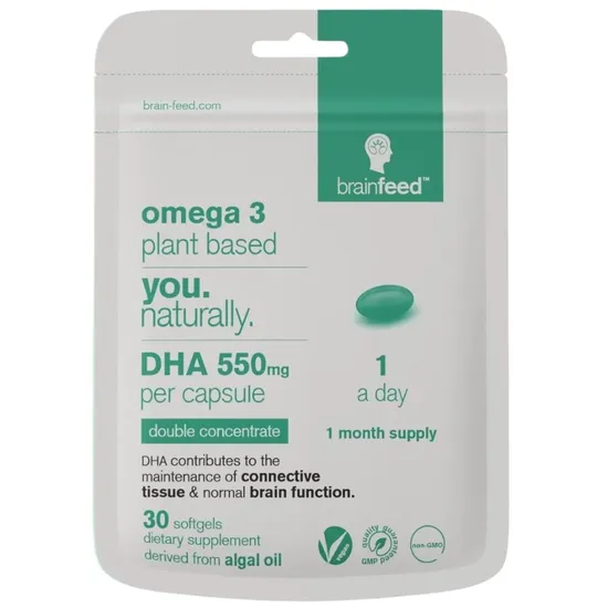 Brain Feed Omega-3 Plant-based DHA 500mg Softgels