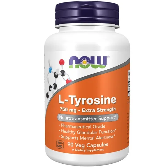 NOW Foods L-Tyrosine Extra Strength 750mg Capsules