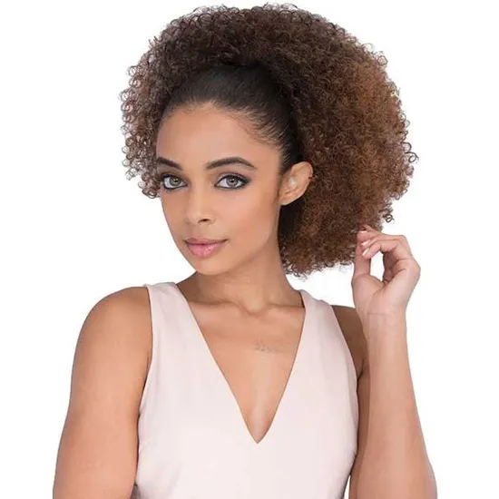 Janet Collection Noir Every Time Synthetic Afro Coily String Ponytail Oet1b/Burg