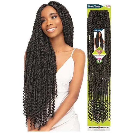 Janet Collection Nala Tress Synthetic Passion Twist Braid 18 / Oet1b/Burg