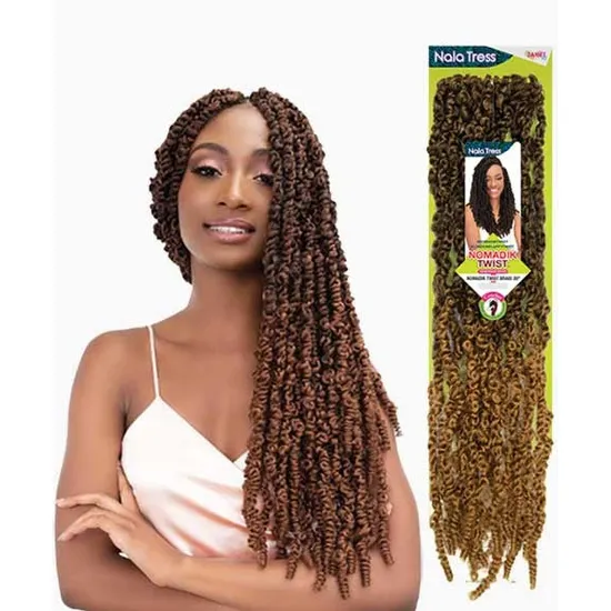 Janet Collection Nala Tress Synthetic Nomadic Twist Braid 20 / Oet1b/Burg