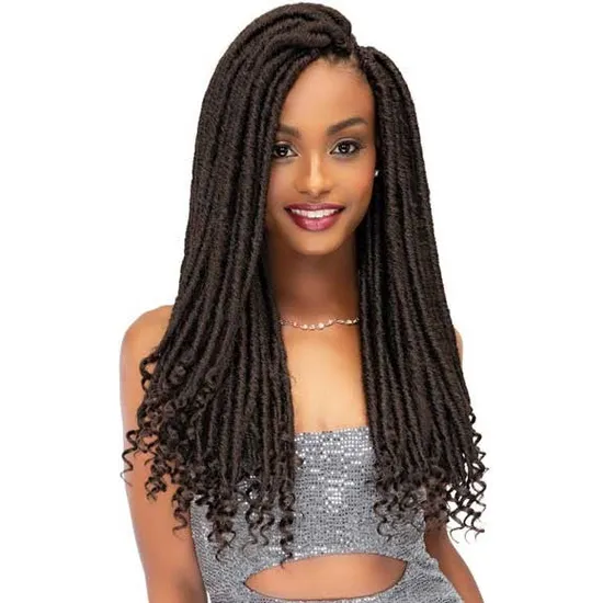 Janet Collection Nala Tress Synthetic Ghana Faux Locs 20 / T1b/Pink