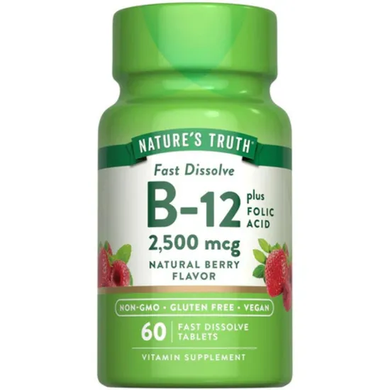 Nature's Truth Vitamin B12 + Folic Acid Tablets