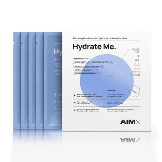 Aimx Hydrate Me Moisturising Sheet Mask With Peptides 5 Sheets