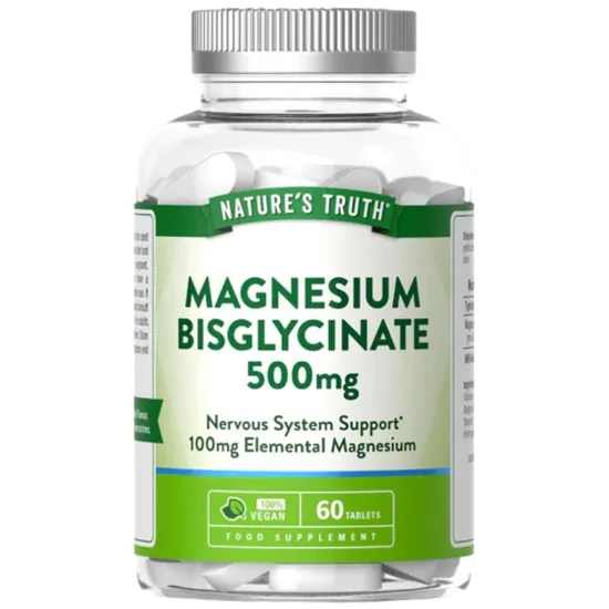 Nature's Truth Magnesium Bisglycinate 500mg Tablets