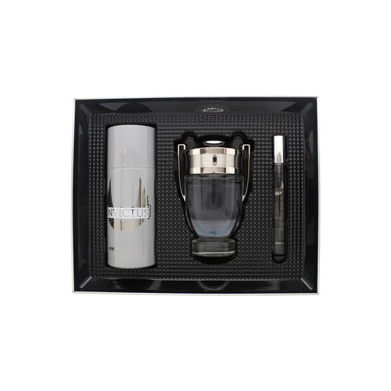 Paco Rabanne Invictus Gift Set 100ml Eau De Toilette + 150ml Deodorant Spray + 10ml Eau De Toilette