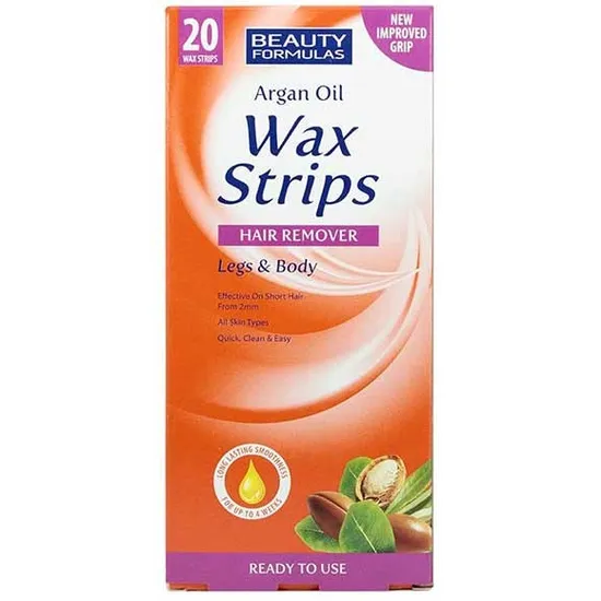 Beauty Formulas Argan Oil Wax Strips Hair Remover For Legs & Body