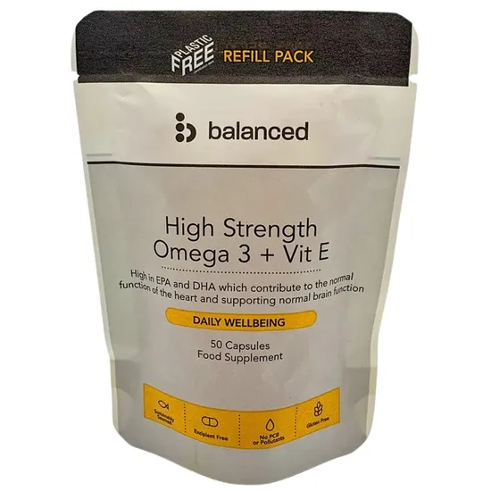 Balanced High Strength Omega 3 + Vitamin E Capsules
