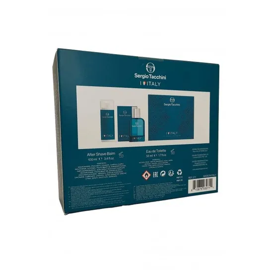 Sergio Tacchini I Love Italy For Men Eau De Toilette 50ml Aftershave Balm 100ml