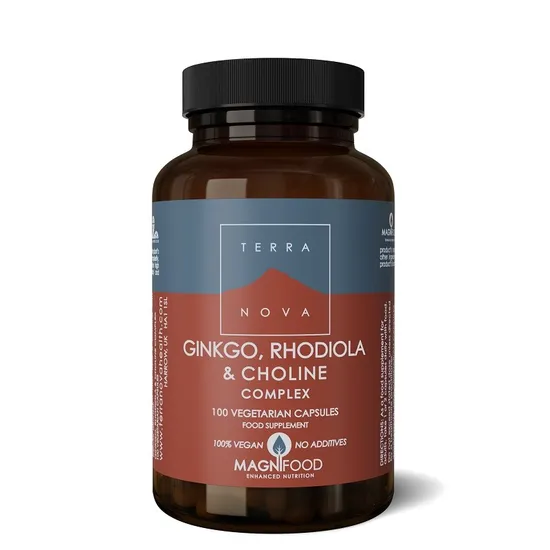 Terranova Ginkgo, Rhodiola & Choline Complex Vegicaps 100 Vegicaps