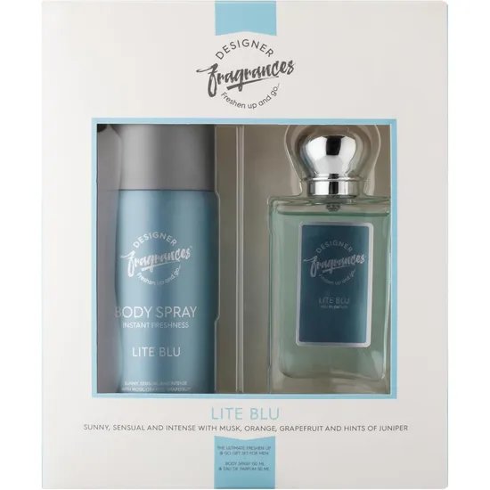 Design Essentials Designer Fragrances Lite Blu Men Twin Gift Set