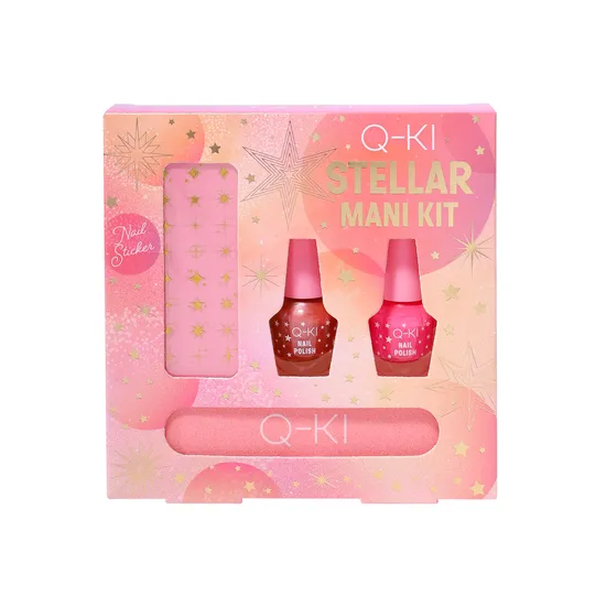 Q-KI Stellar Mani Kit Gift Set 1x Nail File + 1x Nail Art Sticker + Nail Polish