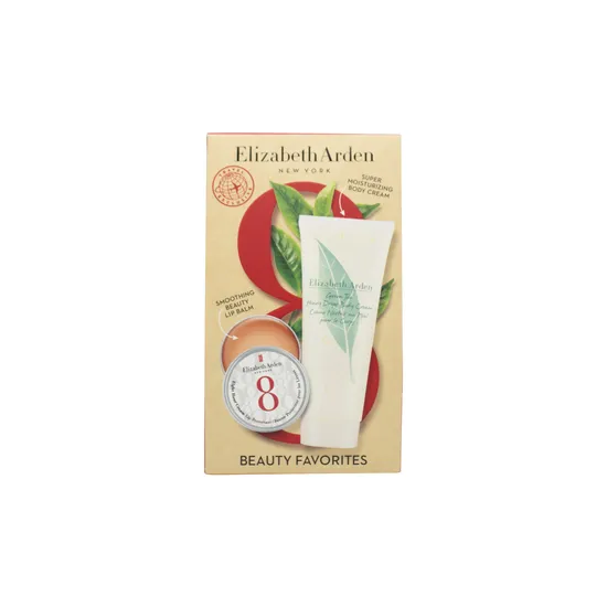 Elizabeth Arden Green Tea Gift Set 100ml Green Tea Honey Drops Body Cream + 8hr Cream Lip Protectant In Tin 13ml