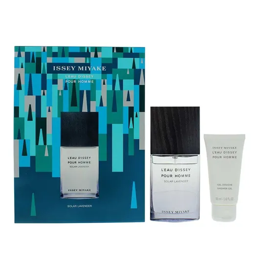 Issey Miyake L'Eau D'Issey Pour Homme Solar Lavender Eau De Toilette Intense 50ml + Shower Gel 50ml Gift Set For Him