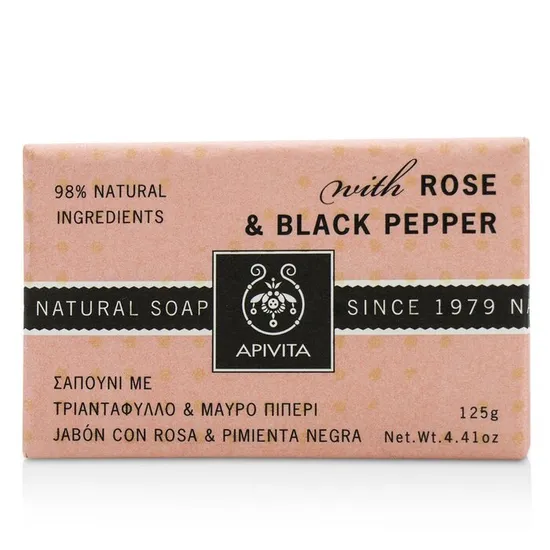 APIVITA Natural Soap With Rose & Black Pepper