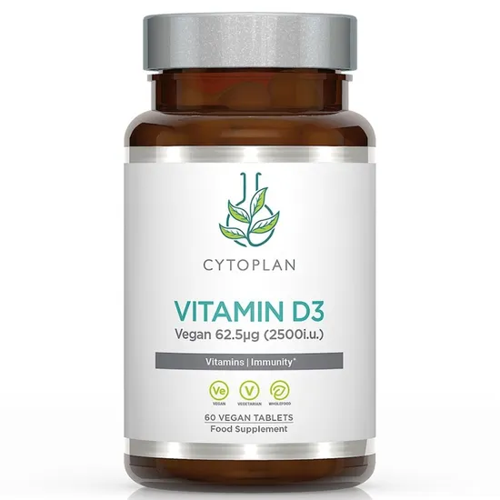 Cytoplan Vegan Vitamin D3 62.5ug 2500iu Wholefood Tablets