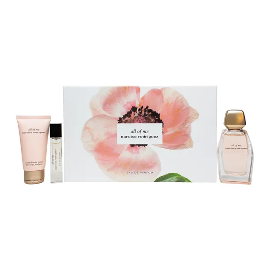 Narciso Rodriguez All Of Me Eau De Parfum Women's Perfume Gift Set Spray 90ml With Body Lotion & 10ml Eau De Parfum