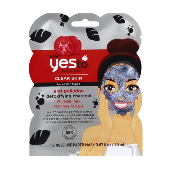 Yes To Tomatoes Anti Pollution Detoxifying Charcoal Bubbling Paper Mask