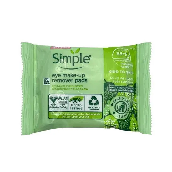 Simple Kind To Eyes Eye Makeup Remover Pads