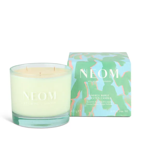 Neom Organics Energy Burst 3 Wick Candle Spearmint, Rosemary & Eucalyptus