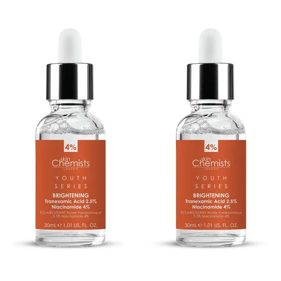 skinChemists Tranexamic Acid 2.5%, Niacinamide 4% Brightening Serum Duo Pack