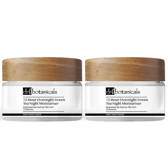 Dr Botanicals 12-Hour Overnight Green Tea Night Moisturiser Duo Pack