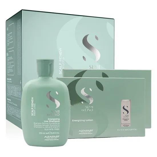 Alfaparf Semi Di Lino Scalp Renew Shampoo & X2 Treatment Hair Loss Kit