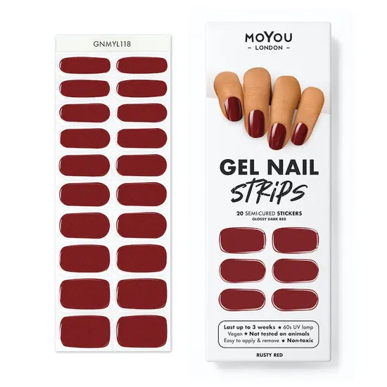 Moyou London Gel Nail Strip Rusty Red
