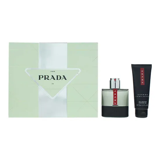 Prada Luna Rossa Carbon Gift Set 50ml Eau De Toilette + 75ml Shower Gel